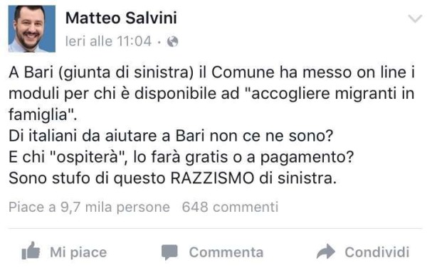 Matteo Salvini ad Antonio Decaro